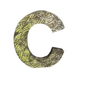 At Home Silver & Black Embossed Wooden Letter 'C'